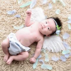 天使の羽をつけた赤ちゃんの写真