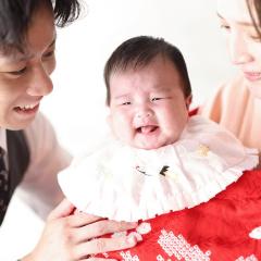 お宮参りの家族写真