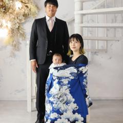 お宮参りの家族写真