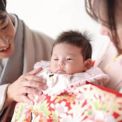 お宮参りの家族写真