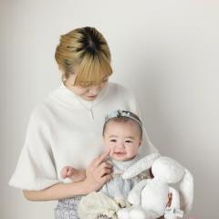 ドレスを着てママとツーショット