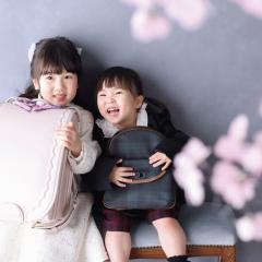 入学記念の姉妹